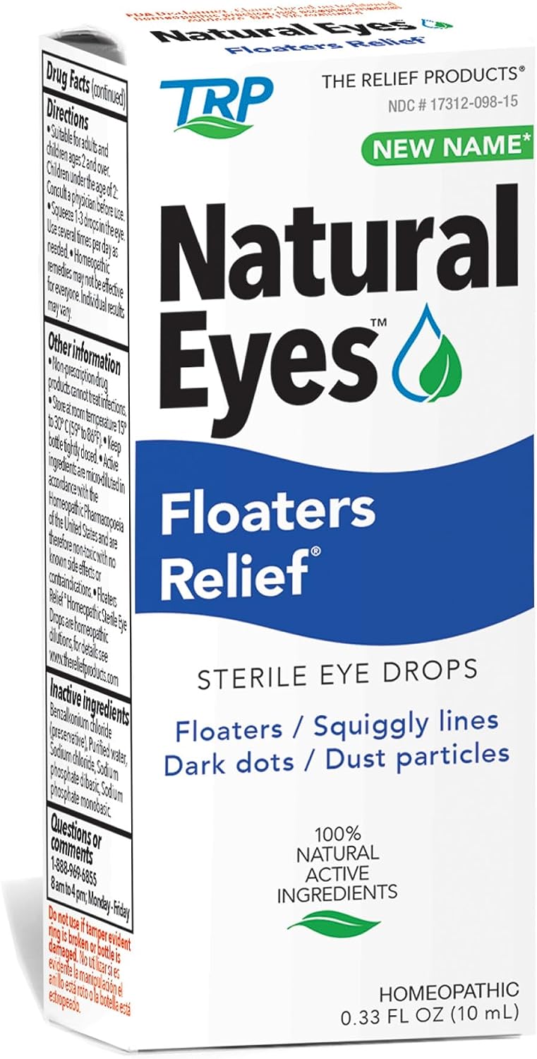 “See Clearly and Live Bright with Relief Products Floaters Drops”